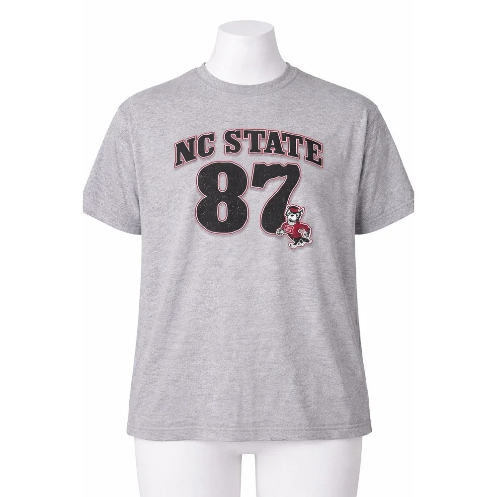 Champion NC State Wolfpack 87 Graphic T-Shirt Mens XL Heather Gray NCAA Tuffy